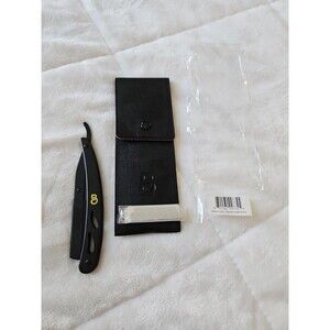 The Beard Club Barber Straight Edge‎ Razor Kit for Men W/Black Faux Leather Case